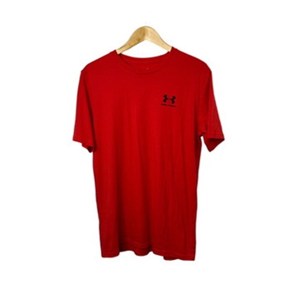 Under Armour  Red Loose Fit Heat Gear Crewneck Short Sleeve T-Shirt Men's Large